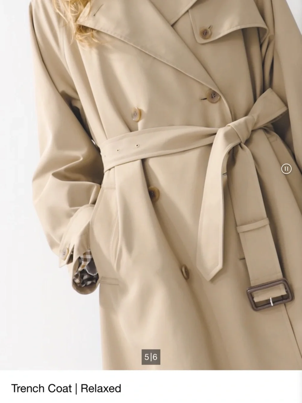 NWOT! Uniqlo Trench Coat | Relaxed color Beige - Retails $150 - Picture 5 of 13